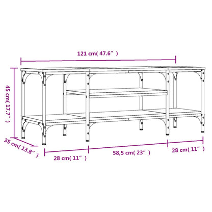 Mobile TV Rovere Marrone 121x35x45 cm Legno Multistrato e Ferro - homemem39