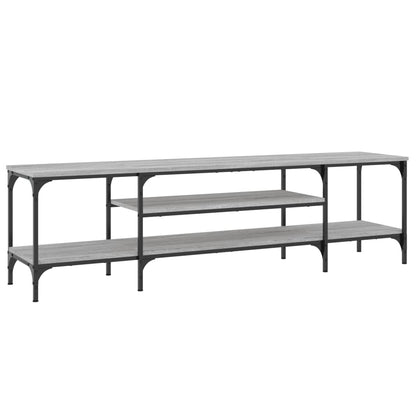 Mobile TV Grigio Sonoma 161x35x45 cm Legno Multistrato e Ferro - homemem39