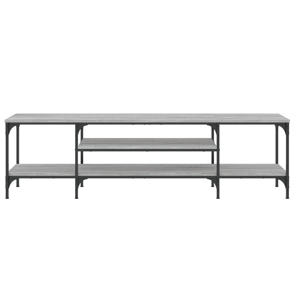 Mobile TV Grigio Sonoma 161x35x45 cm Legno Multistrato e Ferro - homemem39