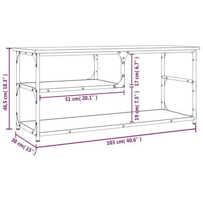 Mobile Porta TV Nero 103x38x46,5 cm Legno Multistrato e Acciaio - homemem39