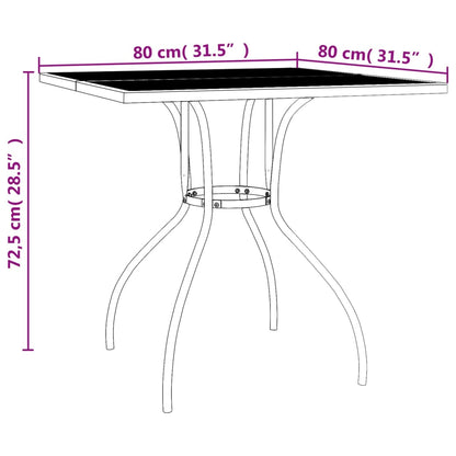 Tavolo da Giardino Antracite 80x80x72,5 cm Rete d'Acciaio - homemem39