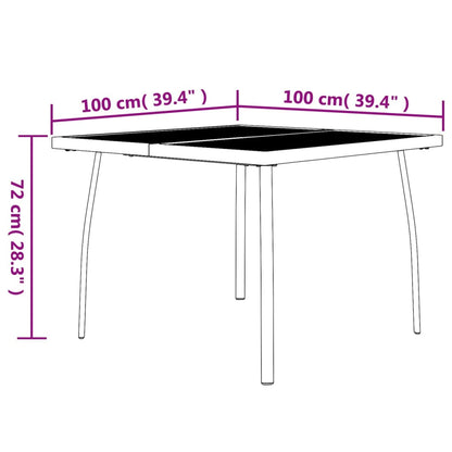 Tavolo da Giardino Antracite 100x100x72 cm Rete d'Acciaio - homemem39