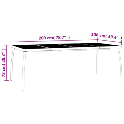 Tavolo da Giardino Antracite 200x100x72 cm Rete d'Acciaio - homemem39