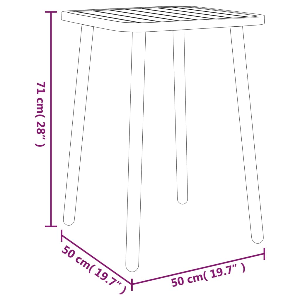 Tavolo da Giardino Antracite 50x50x71 cm Acciaio - homemem39