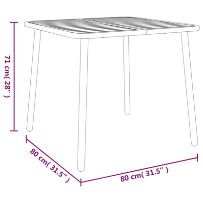 Tavolo da Giardino Antracite 80x80x71 cm Acciaio - homemem39