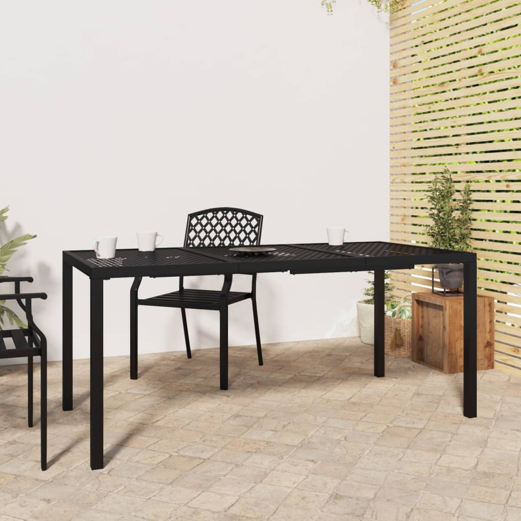 Tavolo da Giardino Antracite 165x80x72 cm Acciaio - homemem39