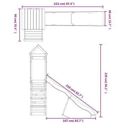 Set da Gioco da Esterno in Legno Massello di Pino - homemem39