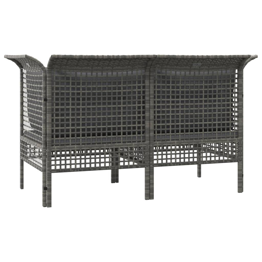 Divani Angolari da Giardino con Cuscini 2pz Polyrattan Grigio - homemem39