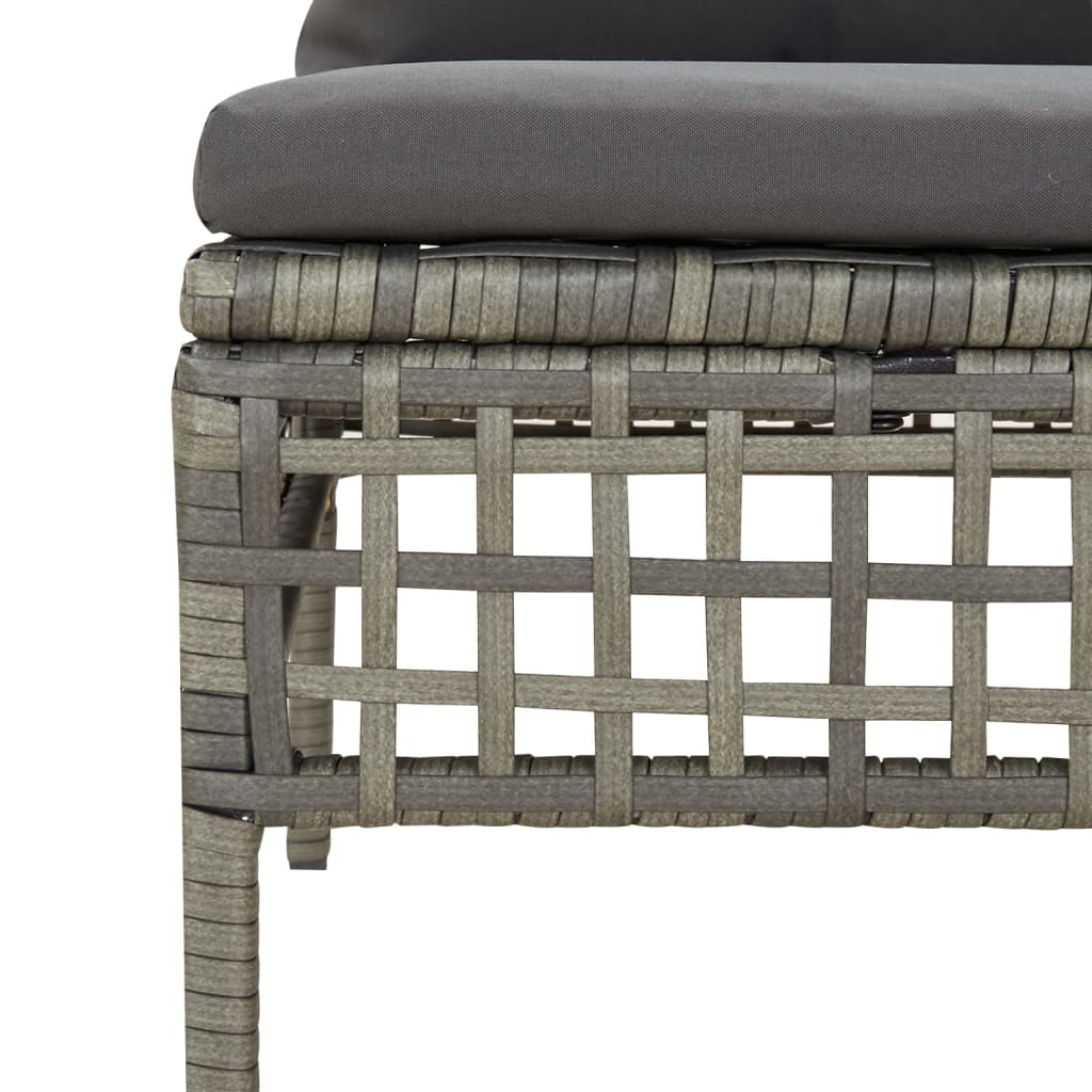 Divani Angolari da Giardino con Cuscini 2pz Polyrattan Grigio - homemem39