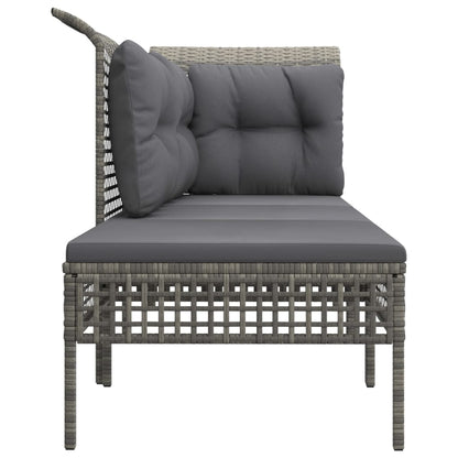 Set Divani da Giardino 3 pz con Cuscini in Polyrattan Grigio - homemem39