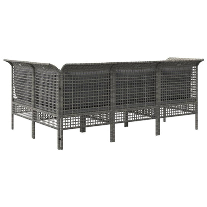 Set Divani da Giardino 4 pz con Cuscini in Polyrattan Grigio - homemem39