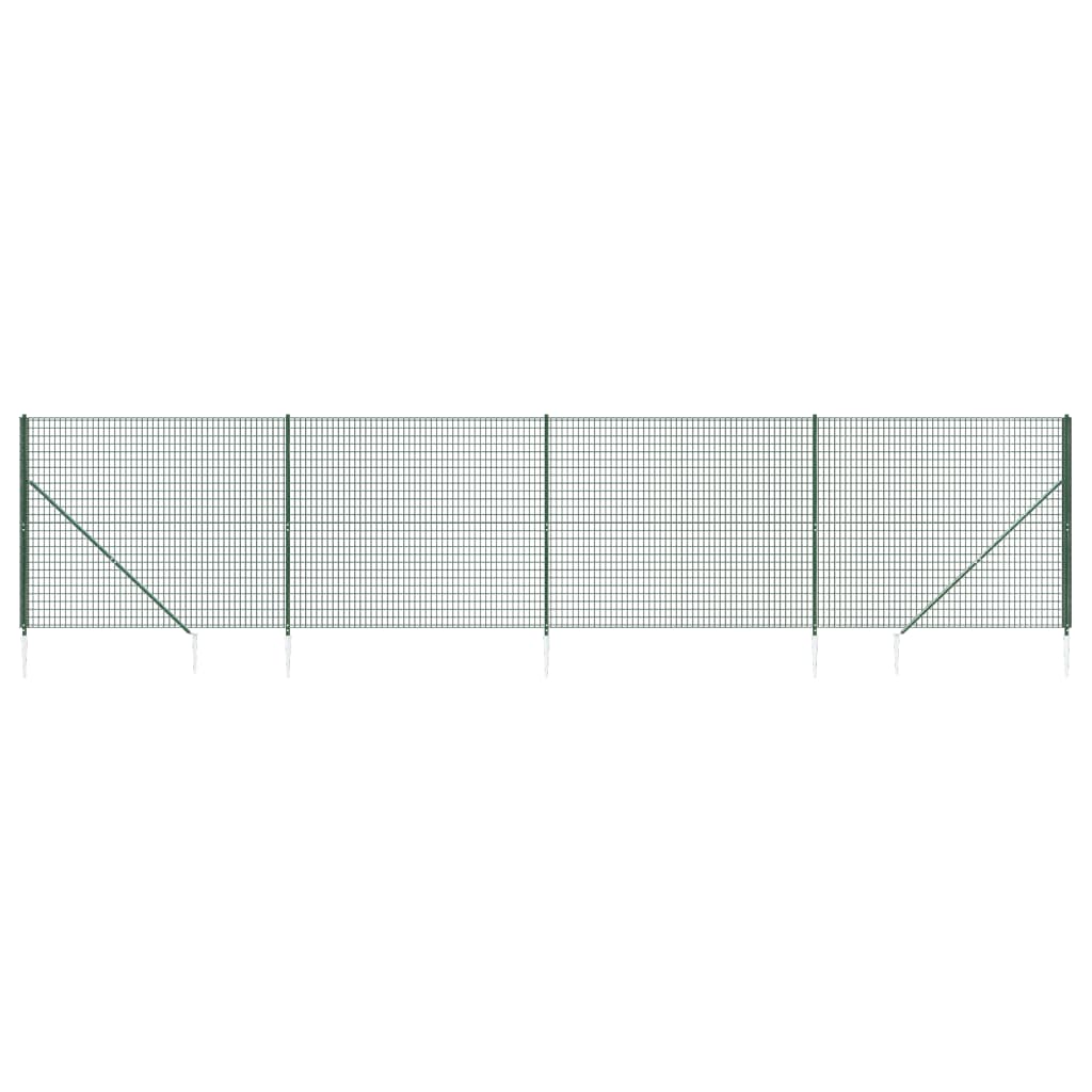 Recinzione Metallica con Picchetti Ancoraggio Verde 2x10 m - homemem39