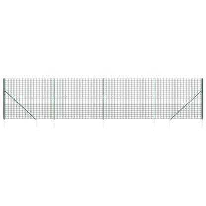 Recinzione Metallica con Picchetti Ancoraggio Verde 1,6x10 m - homemem39