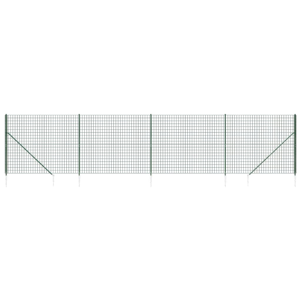 Recinzione Metallica con Picchetti Ancoraggio Verde 2x10 m - homemem39