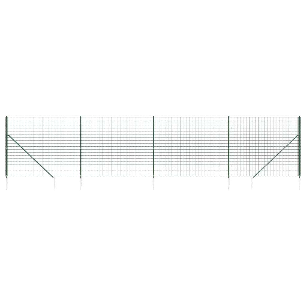 Recinzione Metallica con Picchetti Ancoraggio Verde 2x10 m - homemem39