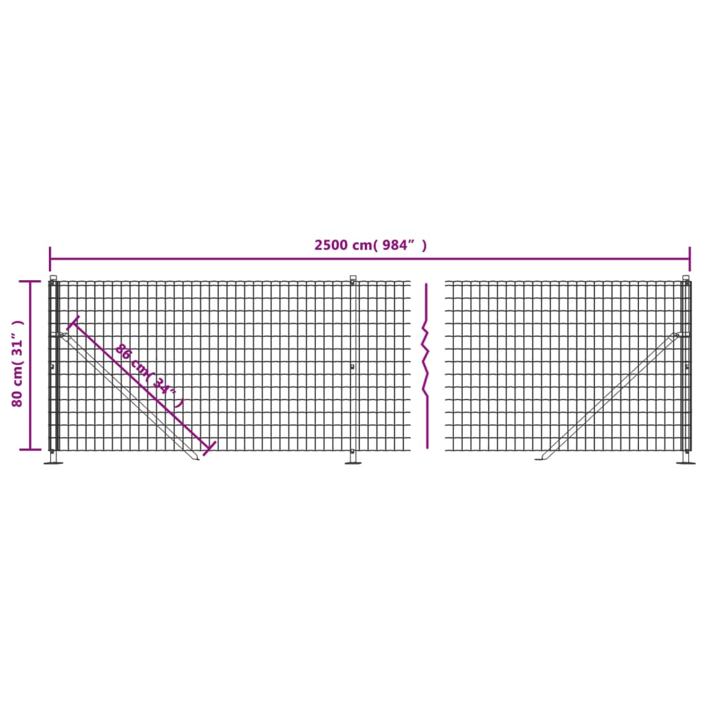 Recinzione Metallica con Flangia Verde 0,8x25 m - homemem39