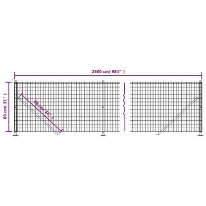 Recinzione Metallica con Flangia Verde 0,8x25 m - homemem39