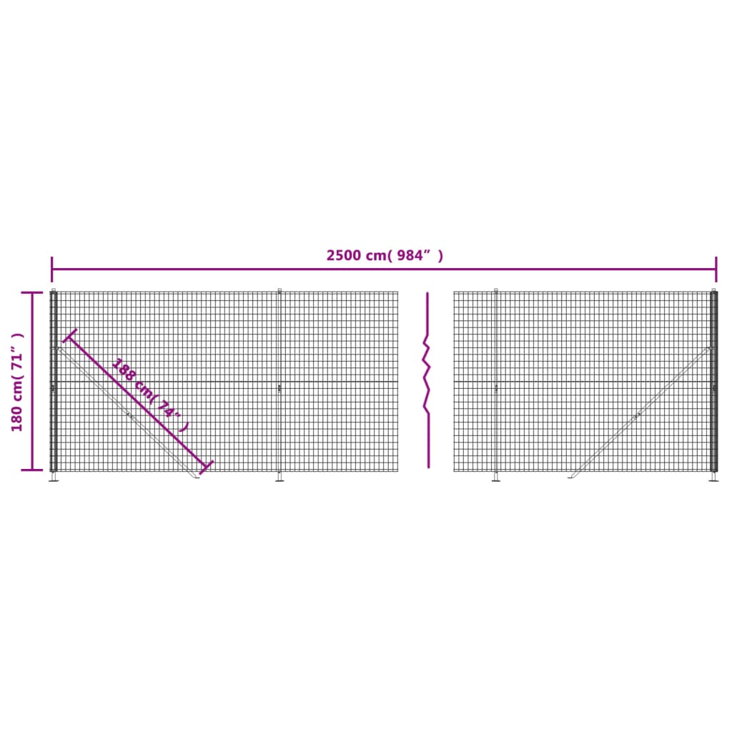 Recinzione Metallica con Flangia Verde 1,8x25 m - homemem39