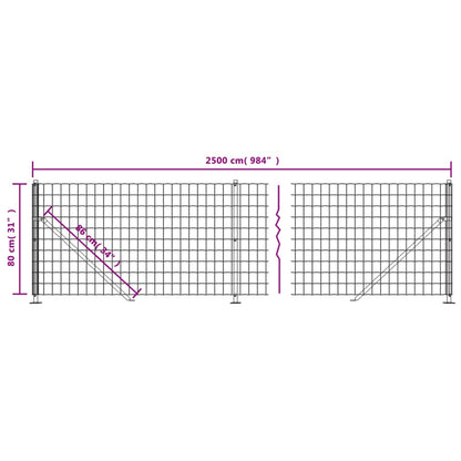 Recinzione Metallica con Flangia Verde 0,8x25 m - homemem39