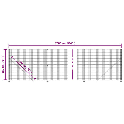 Recinzione Metallica con Flangia Verde 1,8x25 m - homemem39