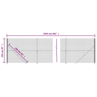 Recinzione Metallica con Flangia Verde 2,2x25 m - homemem39