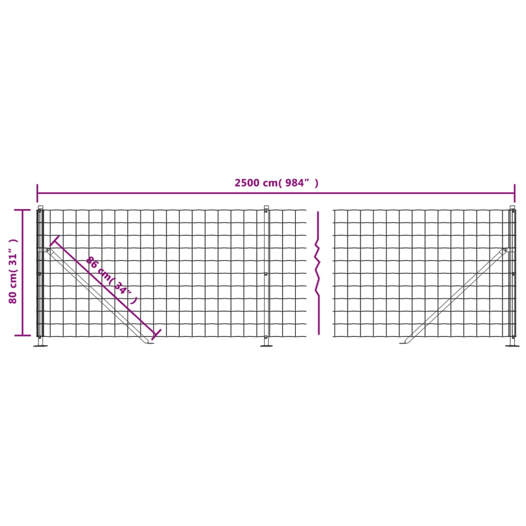 Recinzione Metallica con Flangia Verde 0,8x25 m - homemem39