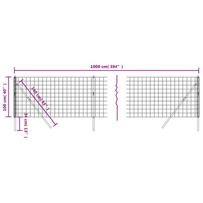 Recinzione Metallica Antracite 1x10 m in Acciaio Zincato - homemem39