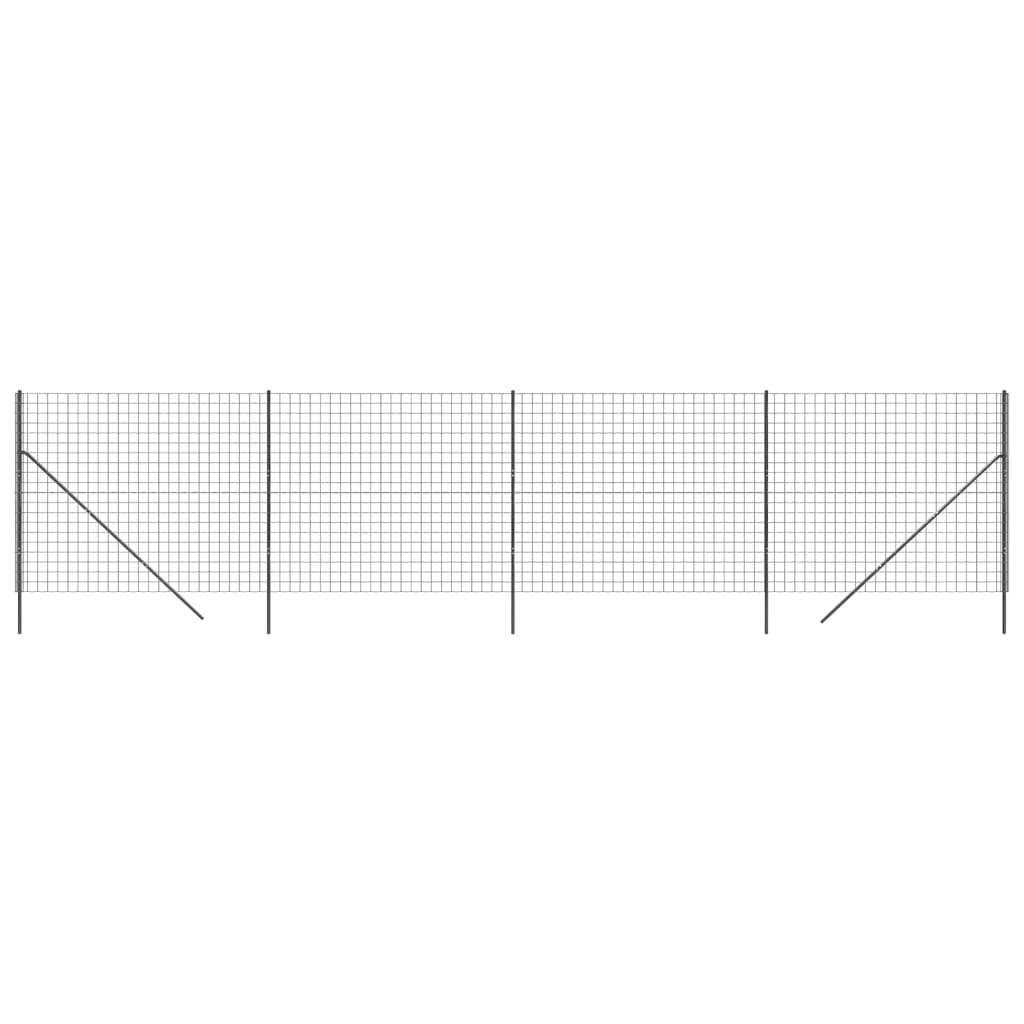 Recinzione Metallica Antracite 1,4x10 m in Acciaio Zincato - homemem39