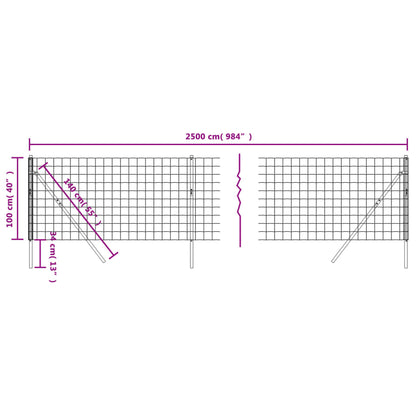 Recinzione Metallica Antracite 1x25 m in Acciaio Zincato - homemem39