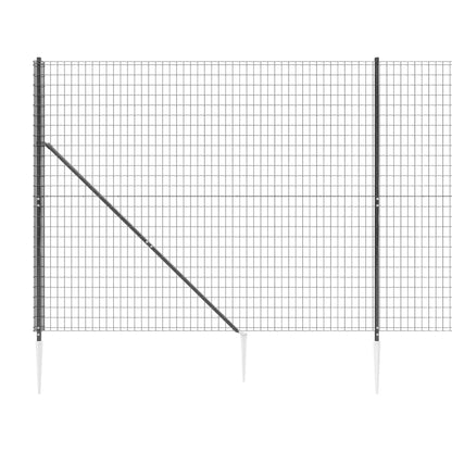 Recinzione Metallica con Picchetti Ancoraggio Antracite 2x10 m - homemem39