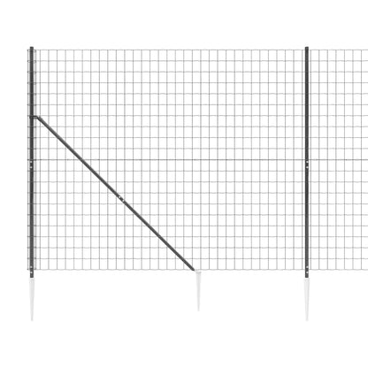 Recinzione Metallica con Picchetti Ancoraggio Antracite 1,6x10m - homemem39