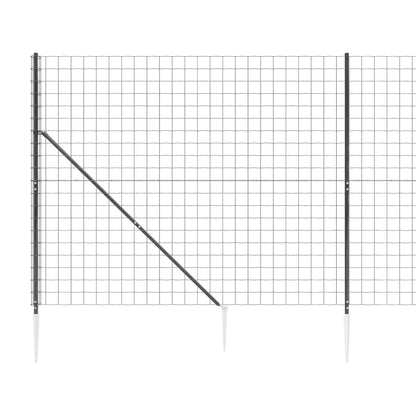 Recinzione Metallica con Picchetti Ancoraggio Antracite 1,8x10m - homemem39