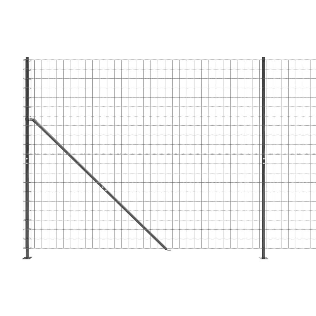 Recinzione Metallica con Flangia Antracite 1,4x25 m - homemem39