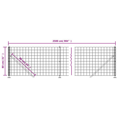 Recinzione Metallica con Flangia Antracite 0,8x25 m - homemem39