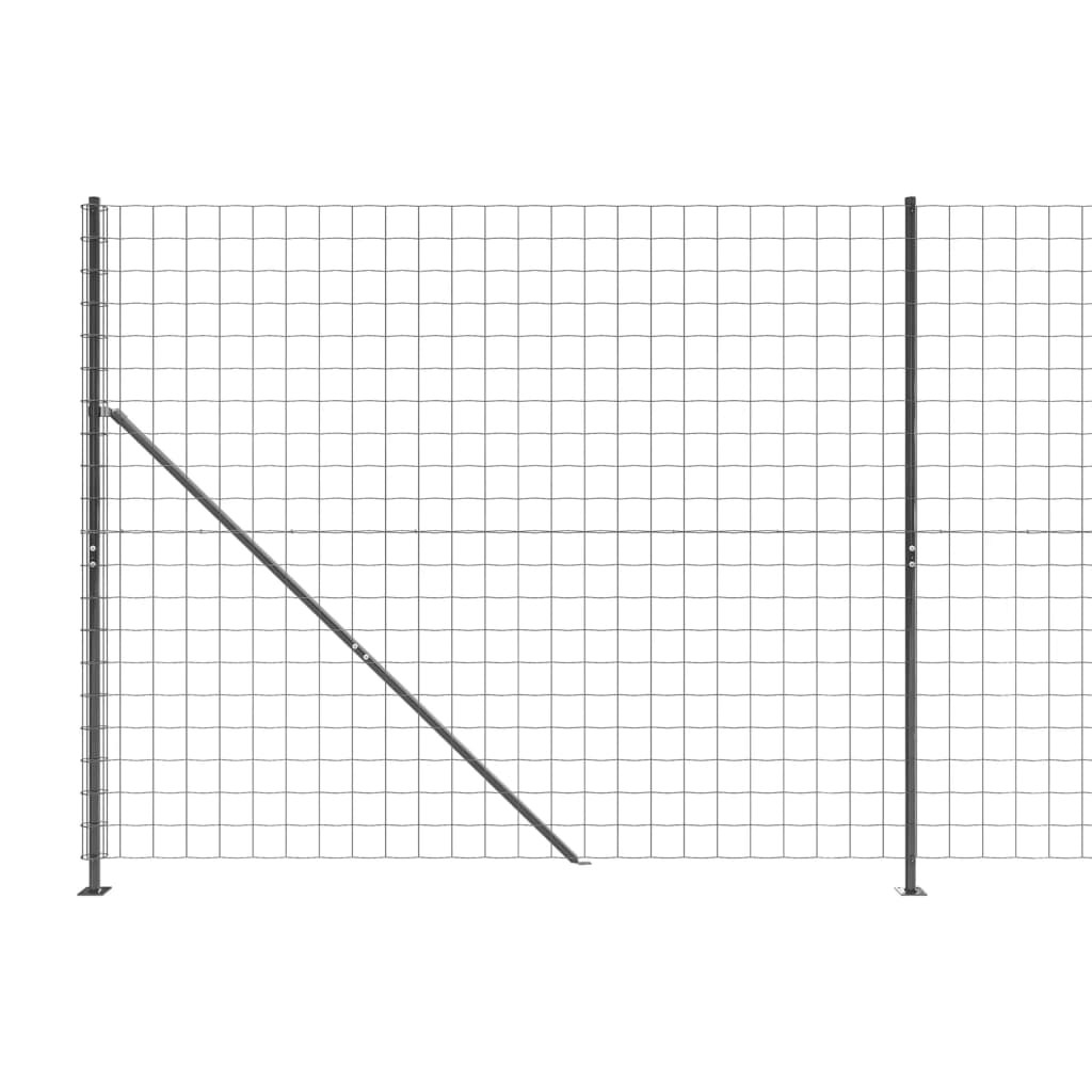 Recinzione Metallica con Flangia Antracite 1,6x25 m - homemem39