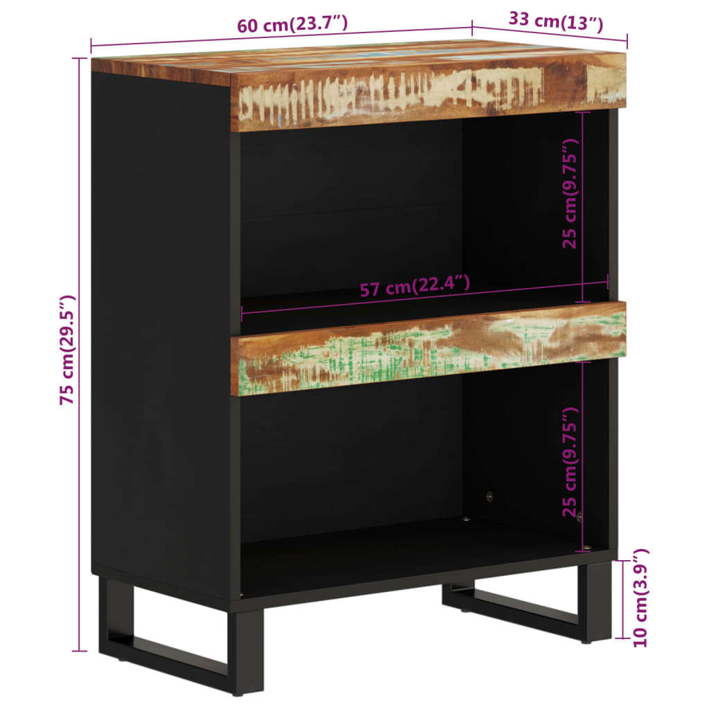 Credenza 60x33x75 cm in Legno Massello di Recupero - homemem39