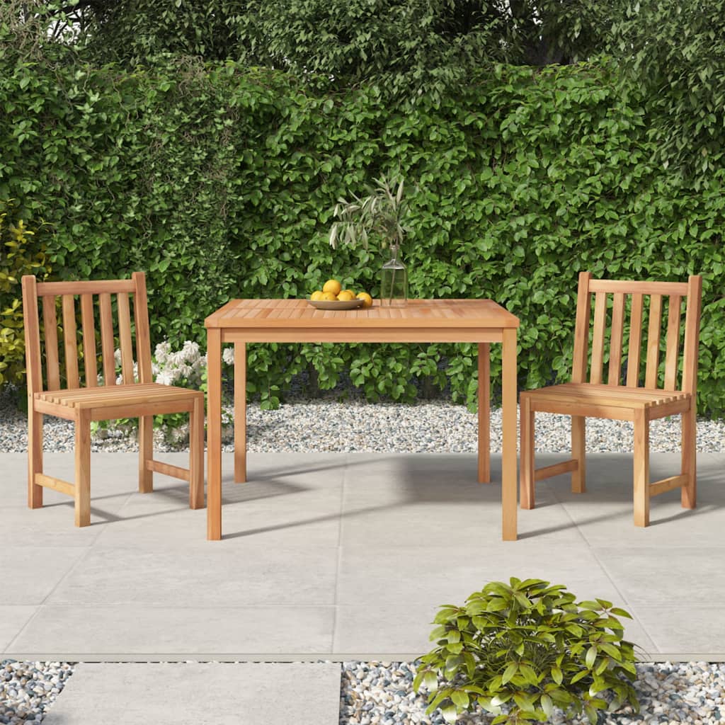 Set da Pranzo per Giardino 3 pz in Legno Massello di Teak - homemem39