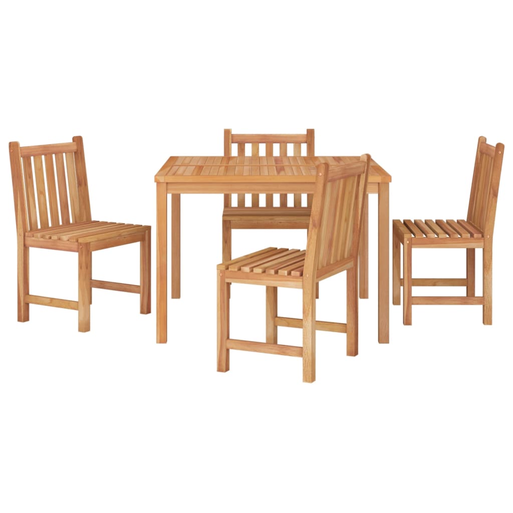 Set da Pranzo per Giardino 5 pz in Legno Massello di Teak - homemem39