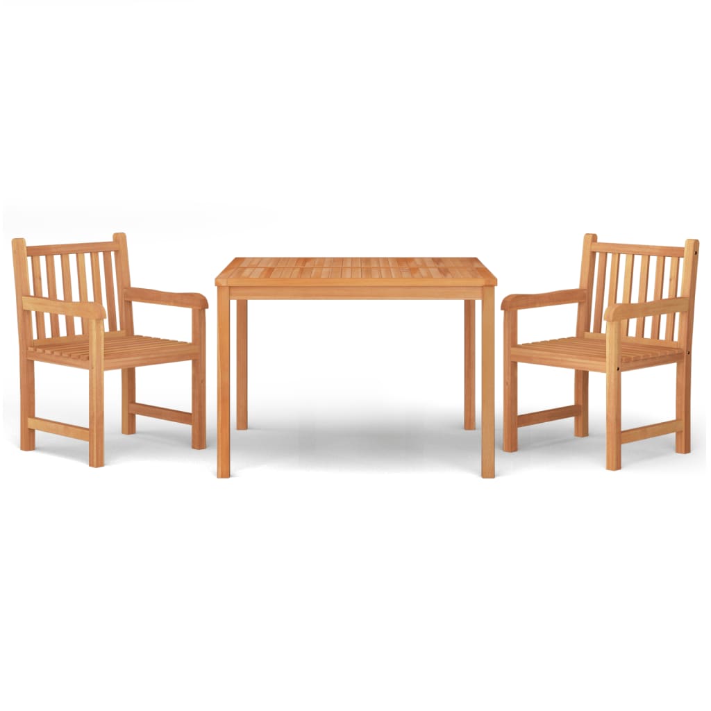 Set da Pranzo per Giardino 3 pz in Legno Massello di Teak - homemem39