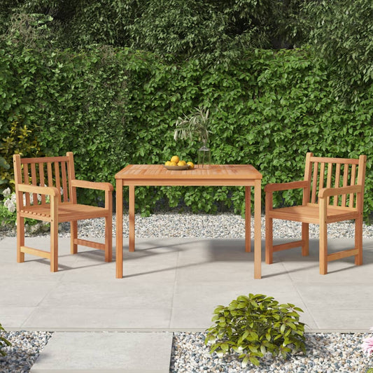 Set da Pranzo per Giardino 3 pz in Legno Massello di Teak - homemem39