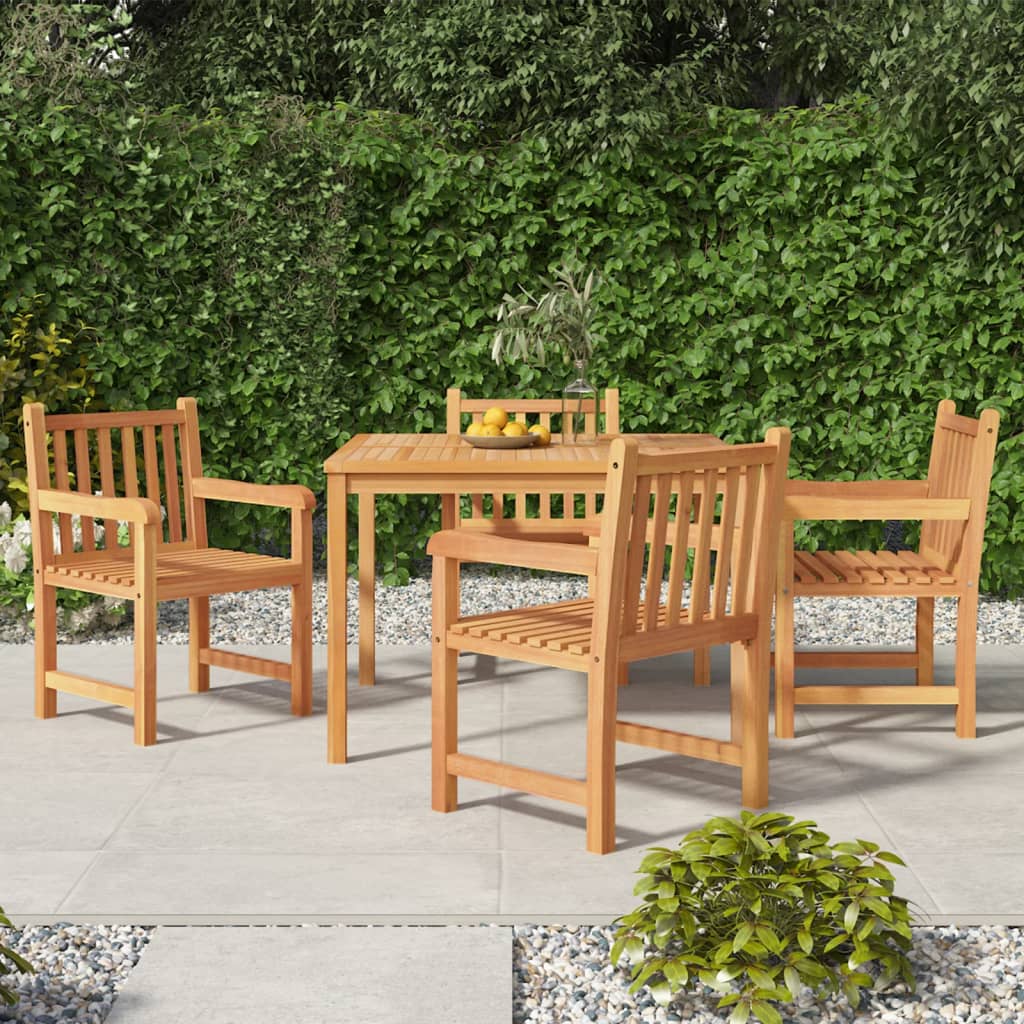 Set da Pranzo per Giardino 5 pz in Legno Massello di Teak - homemem39