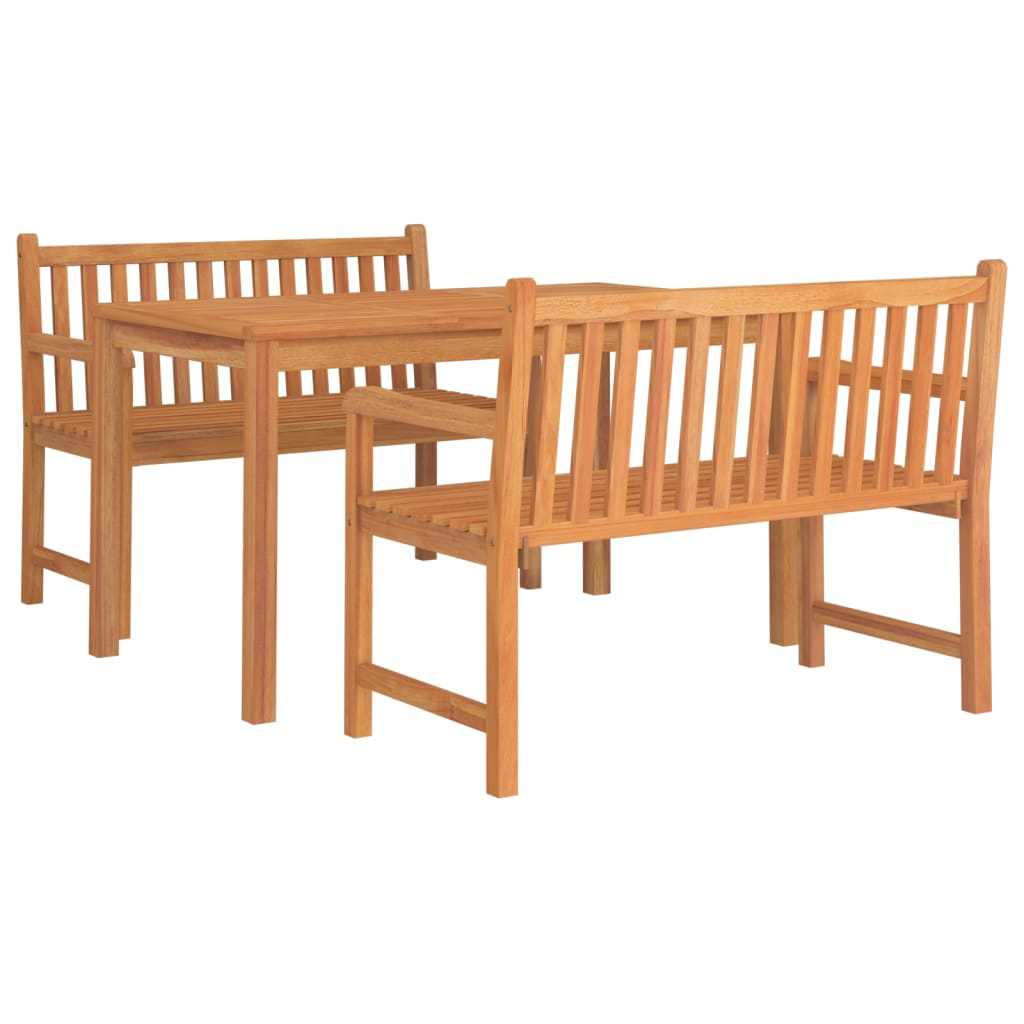 Set da Pranzo per Giardino 3 pz in Legno Massello di Teak - homemem39