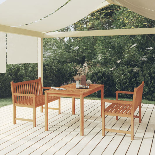 Set da Pranzo per Giardino 3 pz in Legno Massello di Teak - homemem39