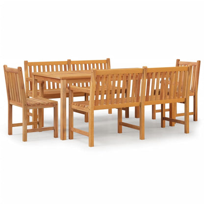 Set da Pranzo per Giardino 5 pz in Legno Massello di Teak - homemem39