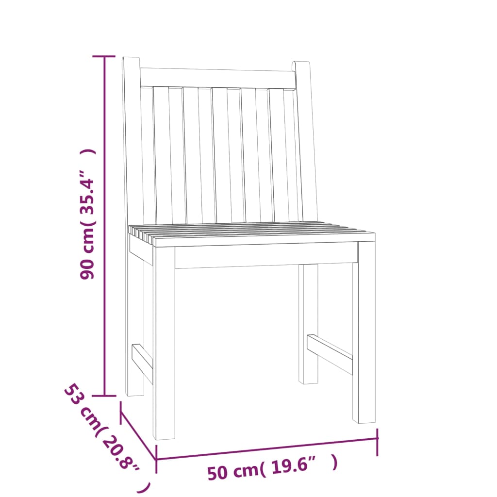 Set da Pranzo per Giardino 5 pz in Legno Massello di Teak - homemem39