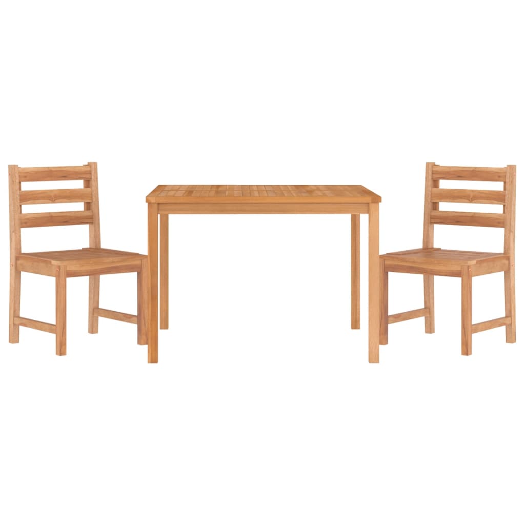 Set da Pranzo per Giardino 3 pz in Legno Massello di Teak - homemem39