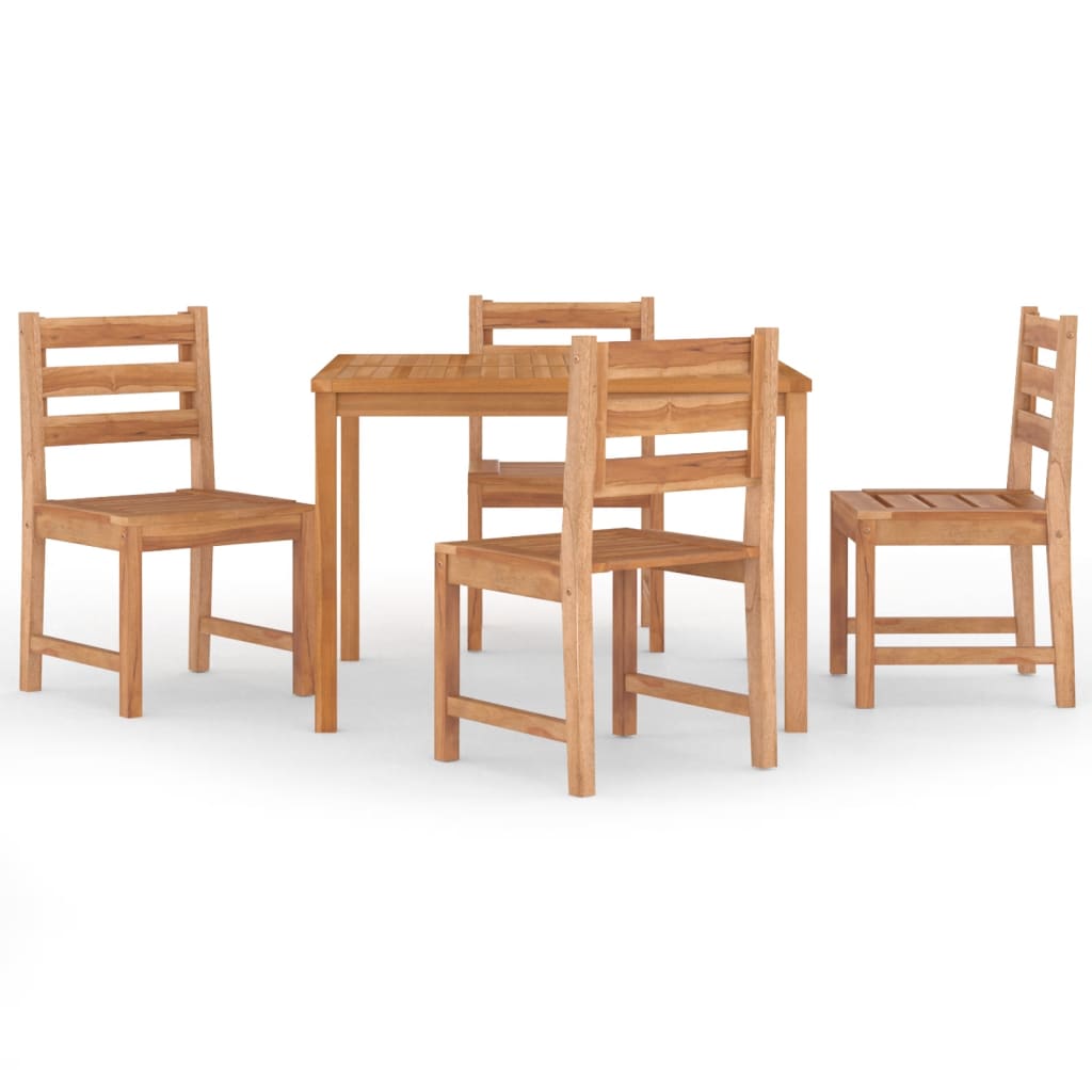 Set da Pranzo per Giardino 5 pz in Legno Massello di Teak - homemem39