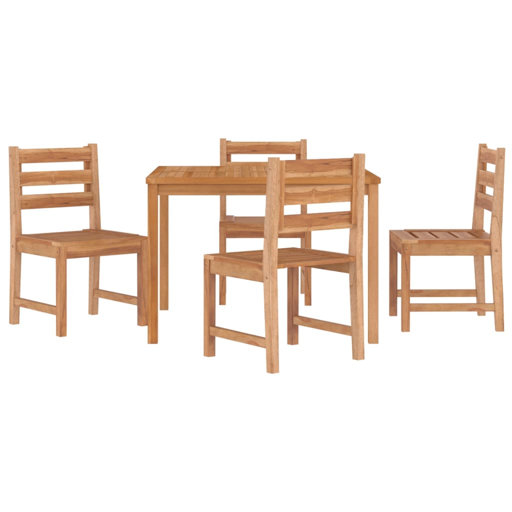 Set da Pranzo per Giardino 5 pz in Legno Massello di Teak - homemem39