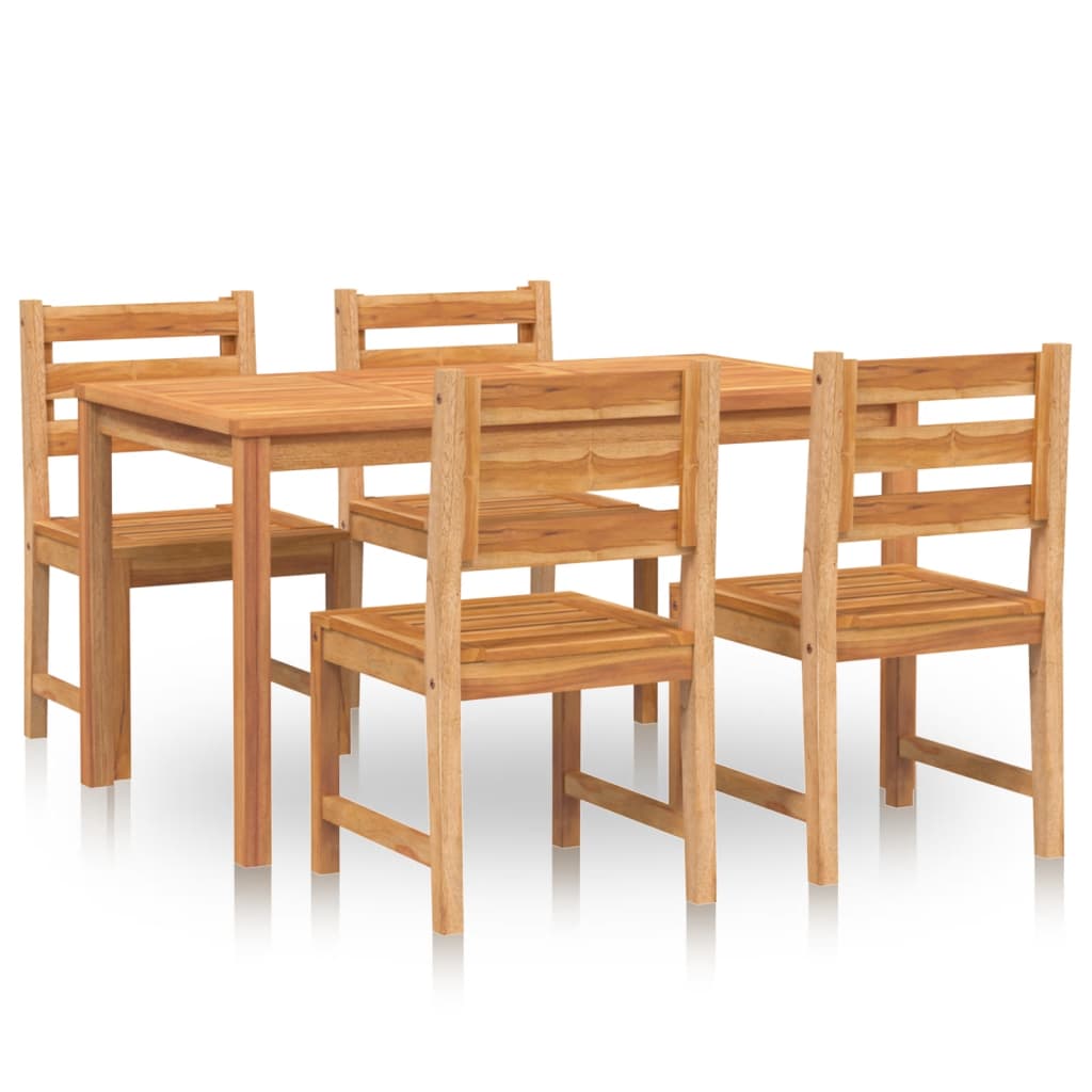 Set da Pranzo per Giardino 5 pz in Legno Massello di Teak - homemem39