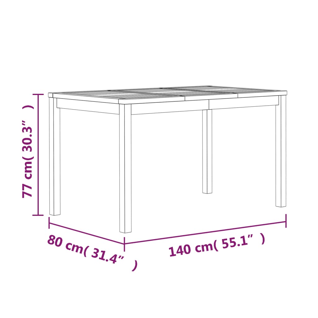 Set da Pranzo per Giardino 5 pz in Legno Massello di Teak - homemem39